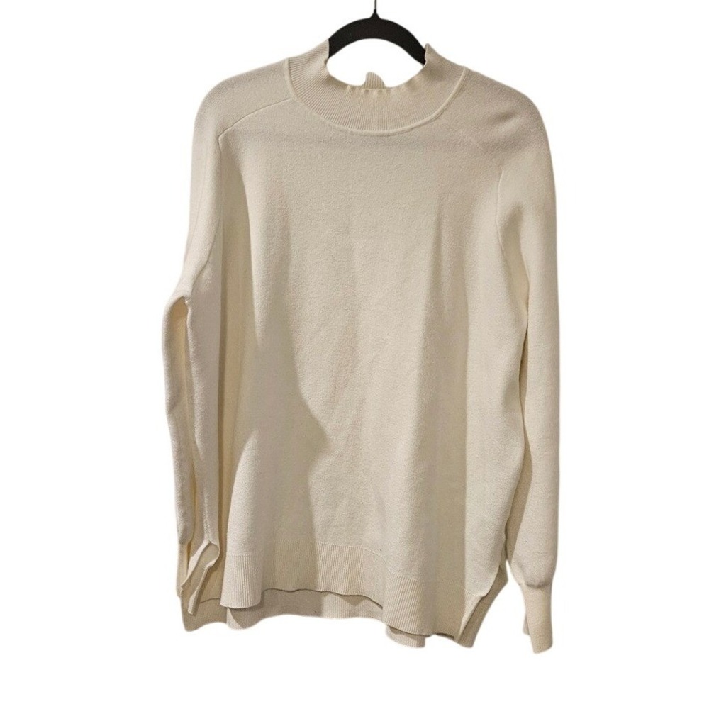 Maeve Anthropologie‎ Sweater Medium Ivory Oversized Soft Knit Tunic Side Slit